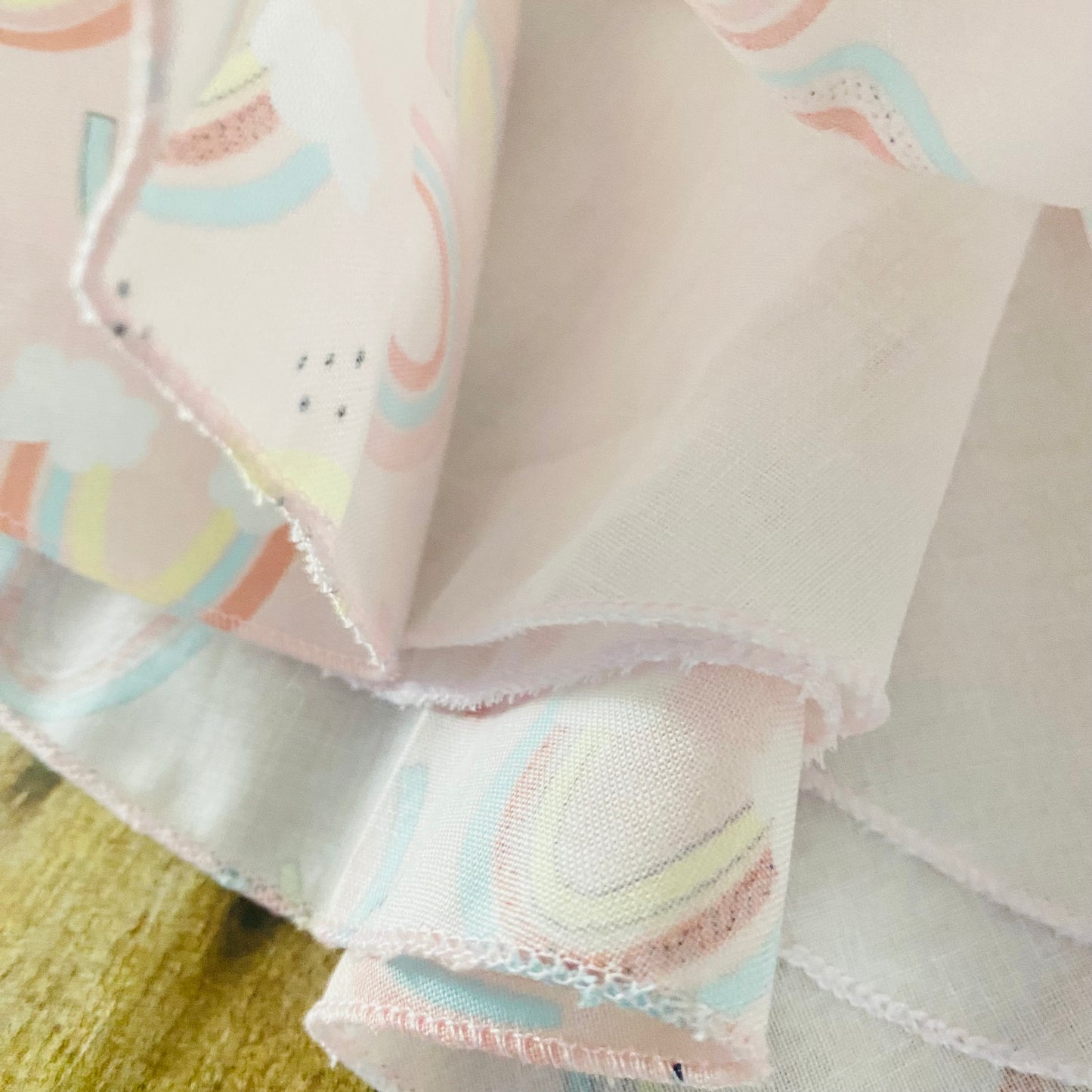 Pink Rainbow Dress with Matching Bonnet