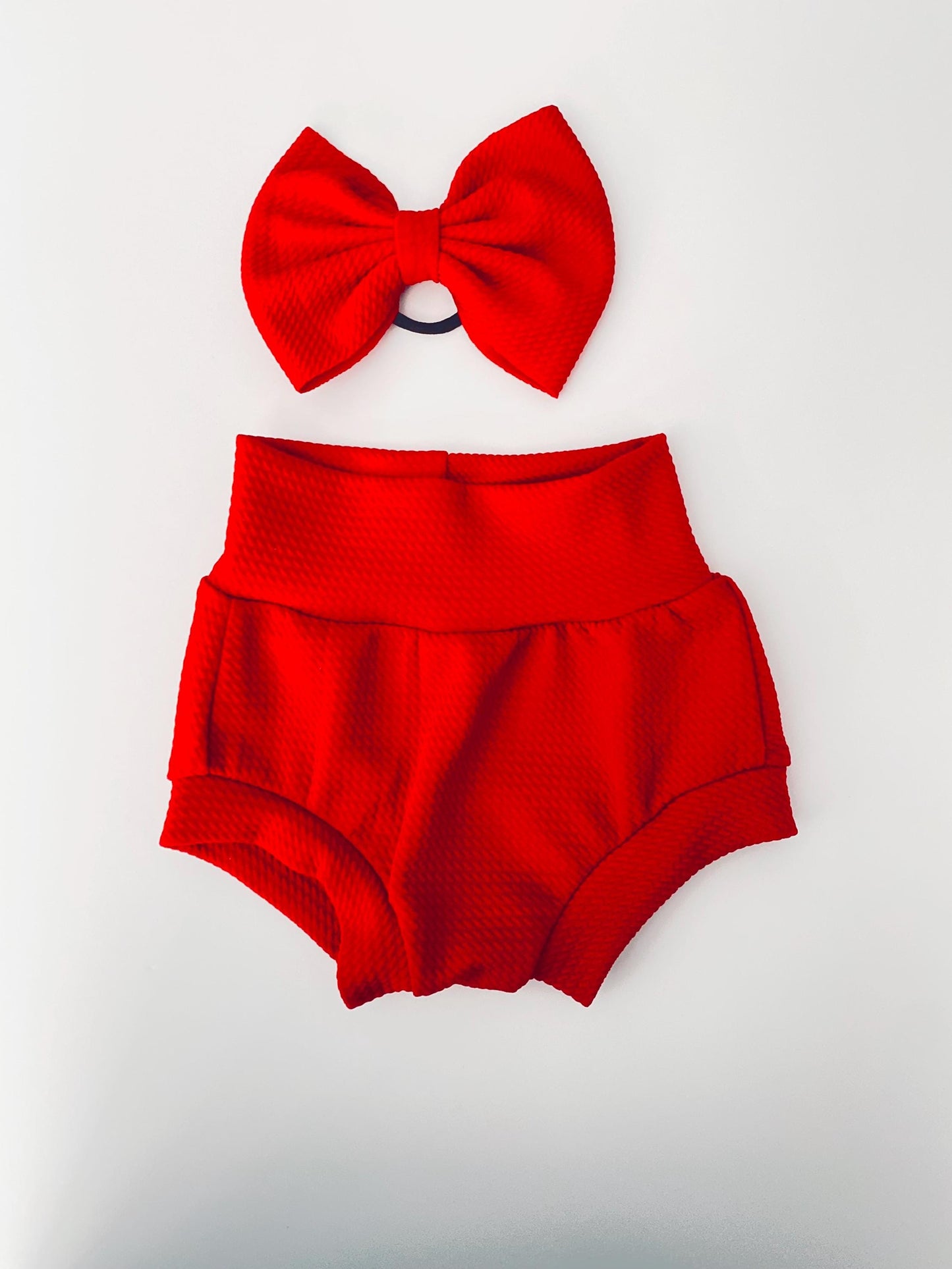 Red High Waisted Baby Bummies | Diaper Cover, Bloomer