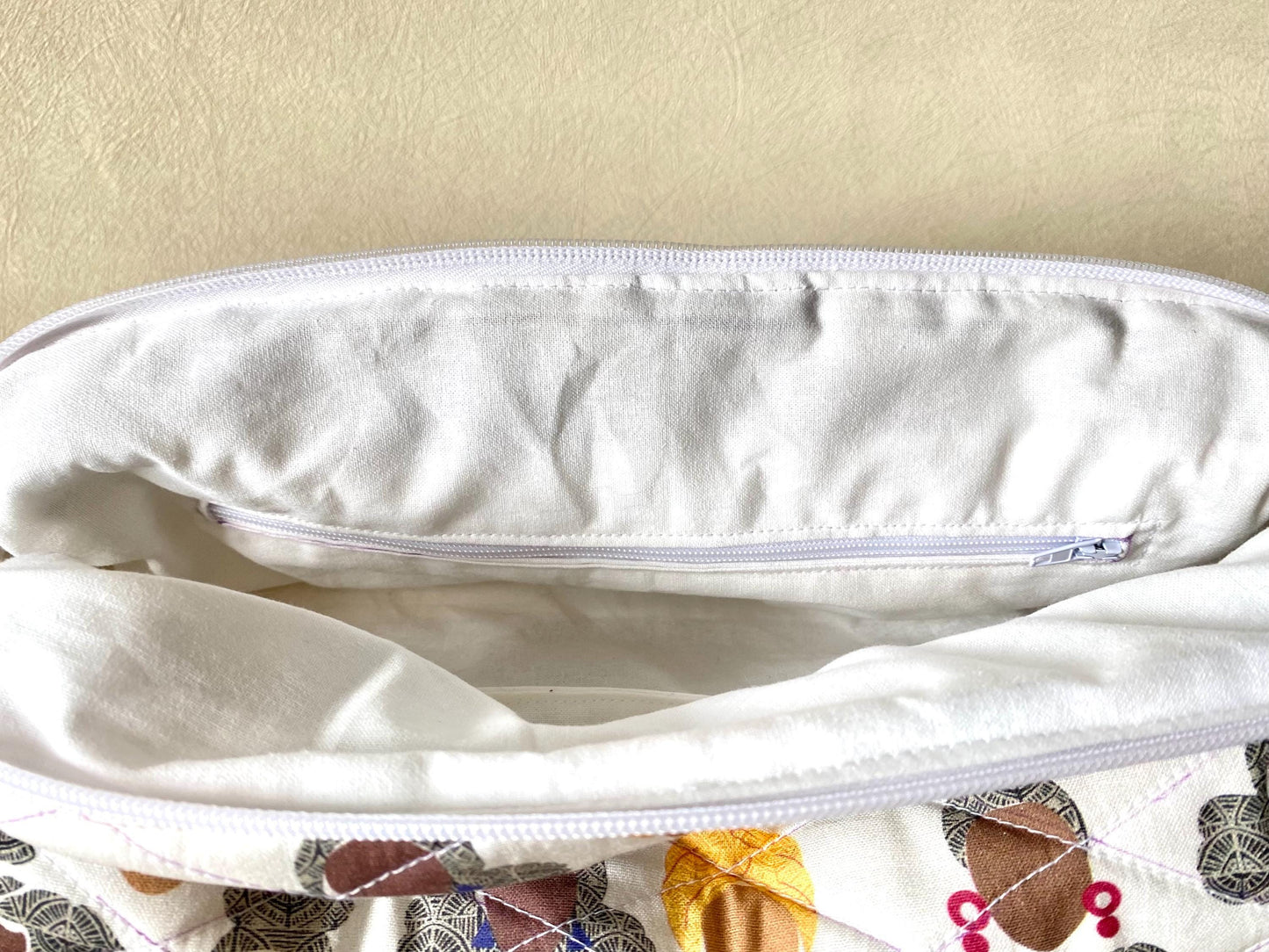 Quilted Hair Tool Bag: Cotton Travel Organizer | Zipper Pocket