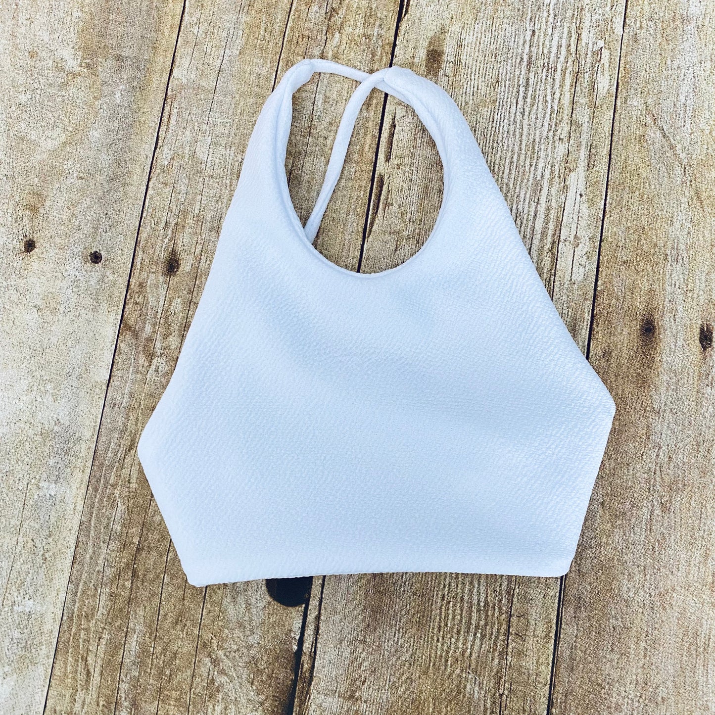 White Halter Crop Top