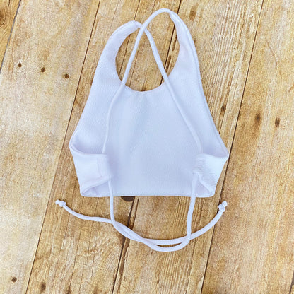 White Halter Crop Top