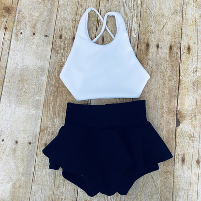 White Halter Crop Top