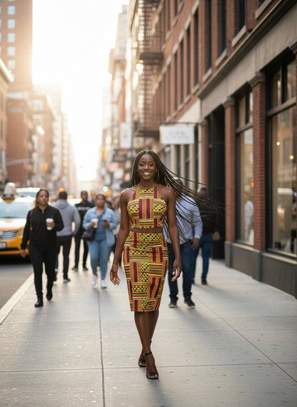 Ankara Criss Cross Halter Crop Top