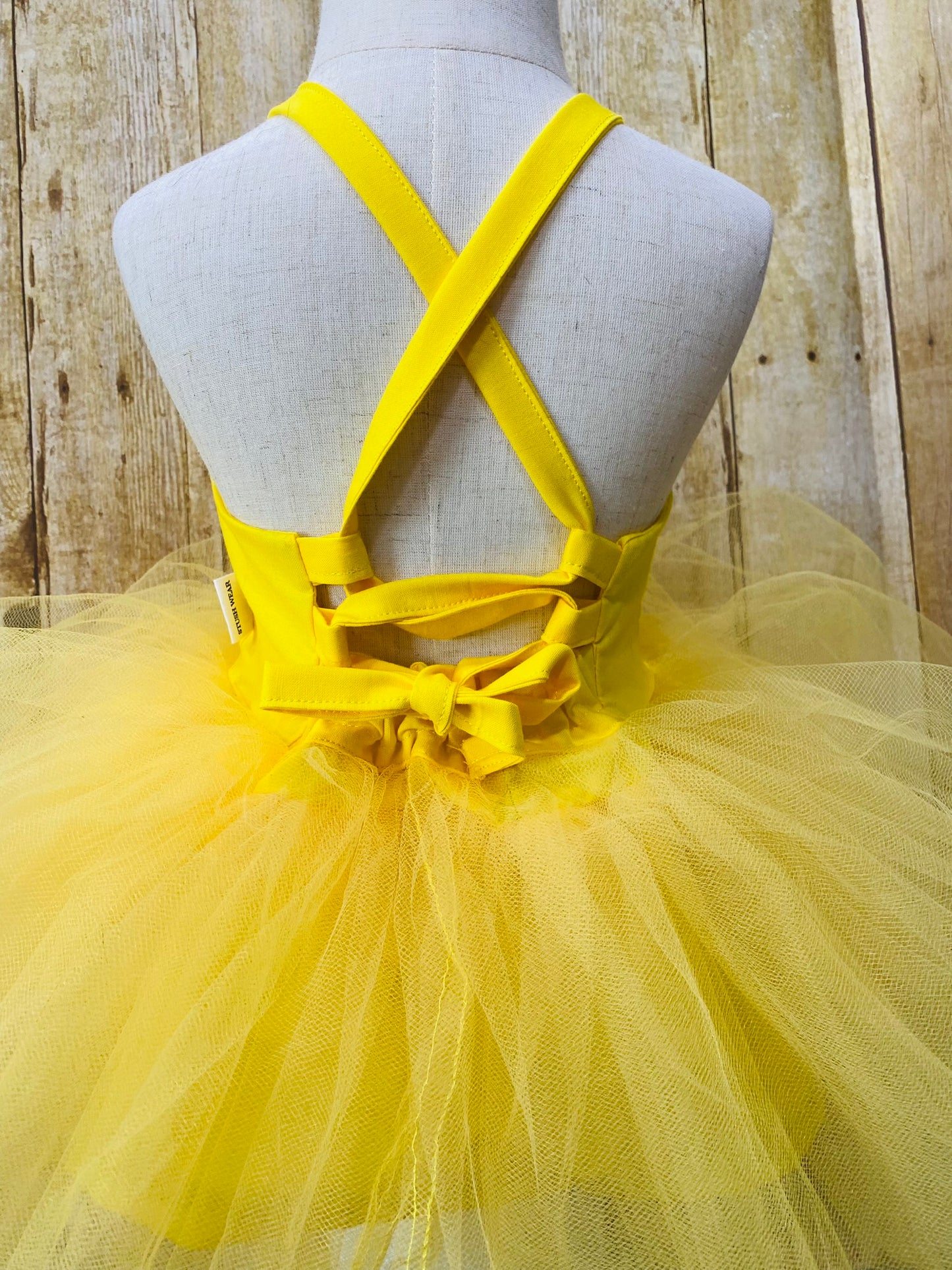 Sunshine Yellow Tutu Birthday Dress | Embroidered Design