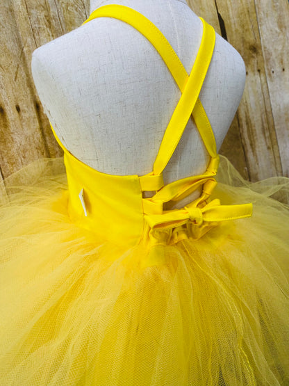 Sunshine Yellow Tutu Birthday Dress | Embroidered Design