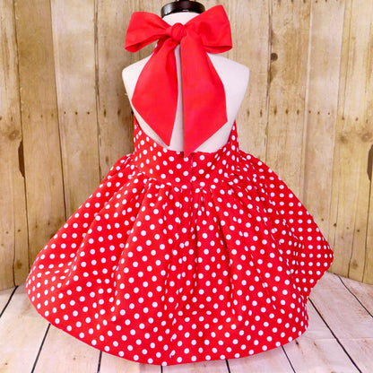 Red Polka Dot Halter Dress