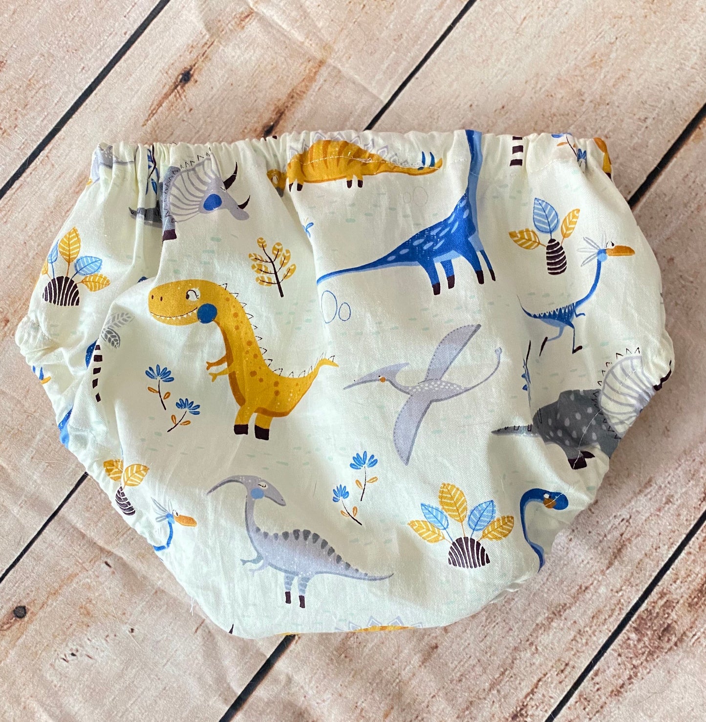 Dinosaur Print Baby Bloomers | Cotton Diaper Cover, Jurassic Theme