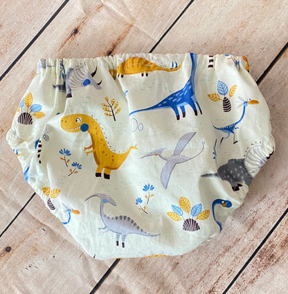 Dinosaur Print Baby Bloomers | Cotton Diaper Cover, Jurassic Theme