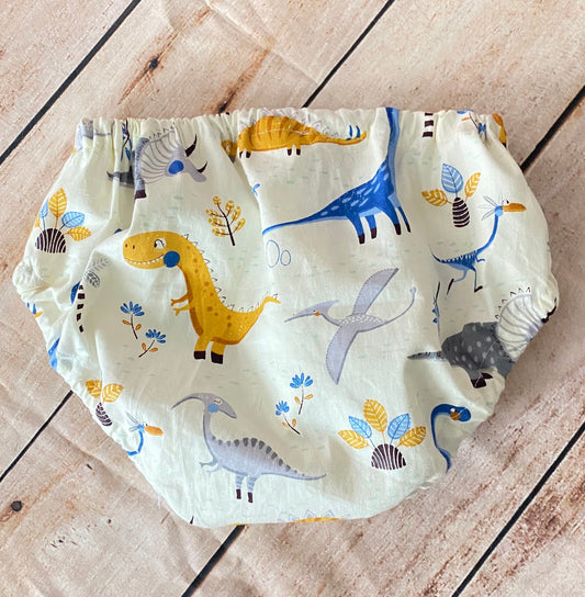 Dinosaur Print Baby Bloomers | Cotton Diaper Cover, Jurassic Theme
