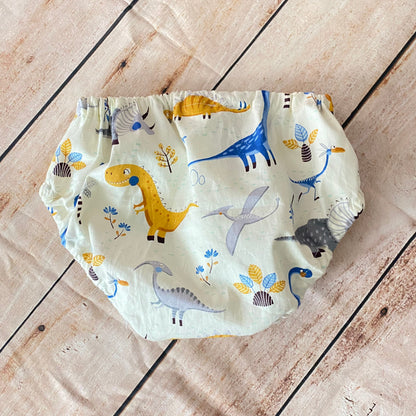 Dinosaur Print Baby Bloomers | Cotton Diaper Cover, Jurassic Theme