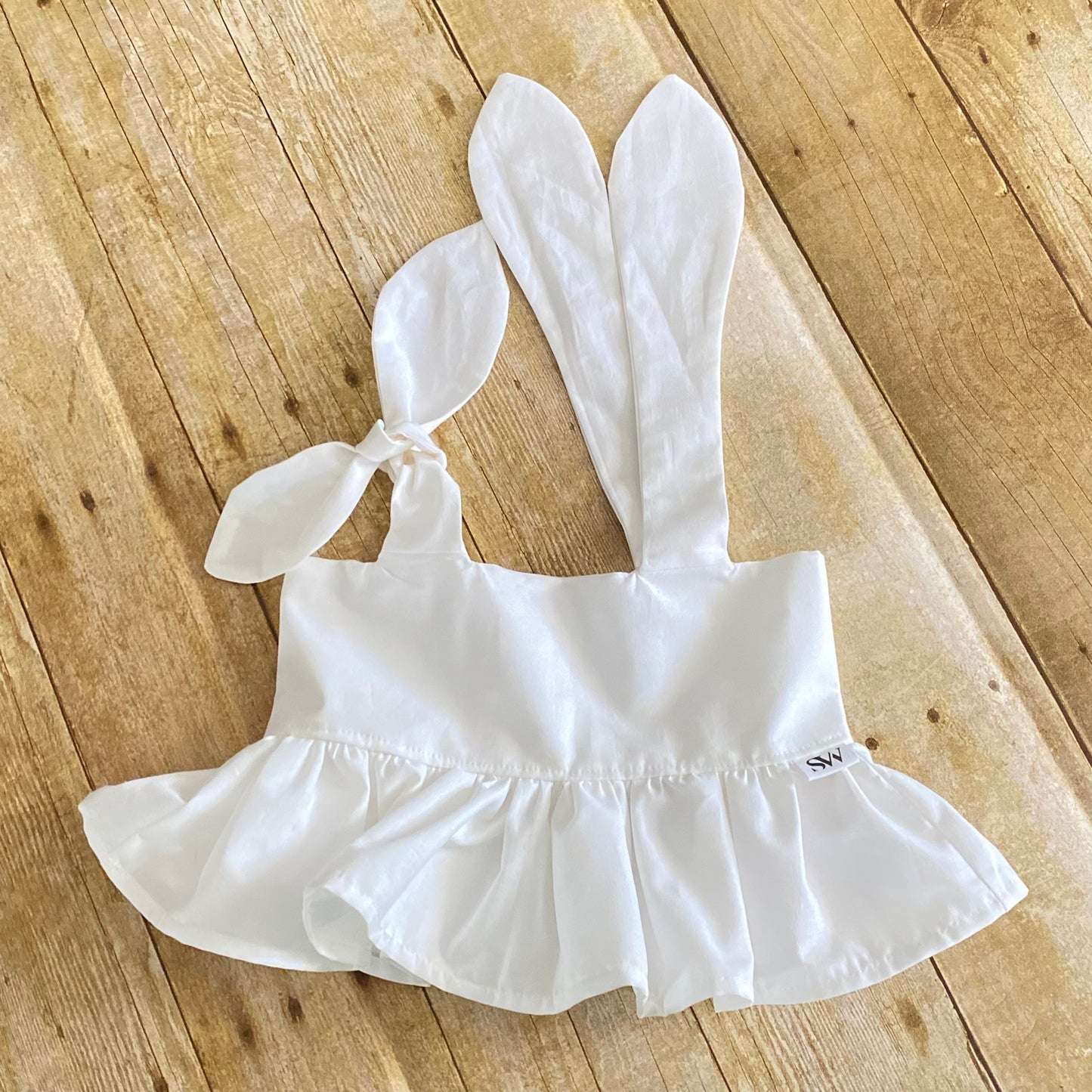 Girl Peplum Crop Top | Handemade Shoulder Ties Shirt with Ruffle Trim