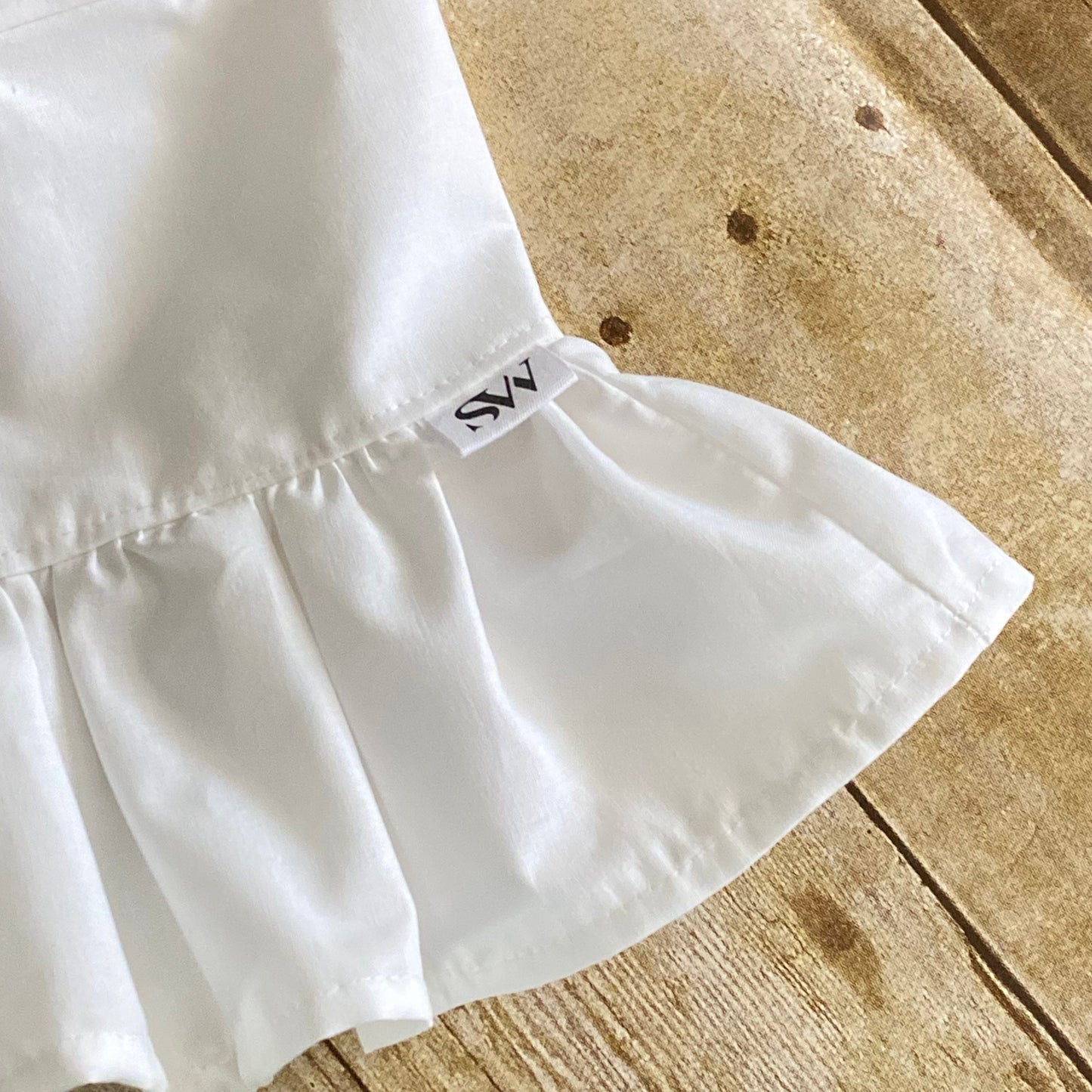 Girl Peplum Crop Top | Handemade Shoulder Ties Shirt with Ruffle Trim
