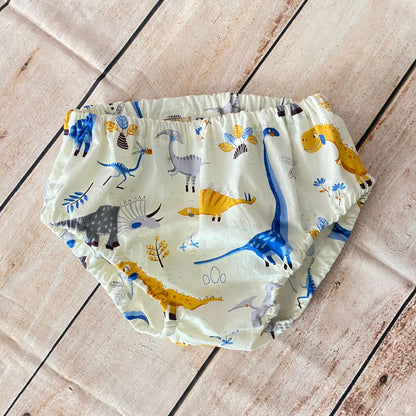 Dinosaur Print Baby Bloomers | Cotton Diaper Cover, Jurassic Theme