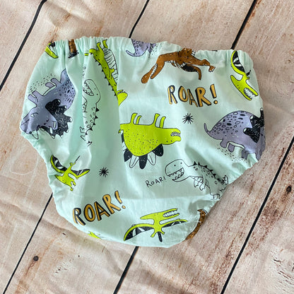 Dinosaur Baby Bloomers | Cotton Diaper Cover, Roar Print