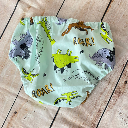 Dinosaur Baby Bloomers | Cotton Diaper Cover, Roar Print