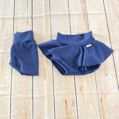 High Waisted Baby Bummies | Solid Color Baby Girl Skirted Bummies | Adorable Baby Summer Shorts | Baby Bloomers