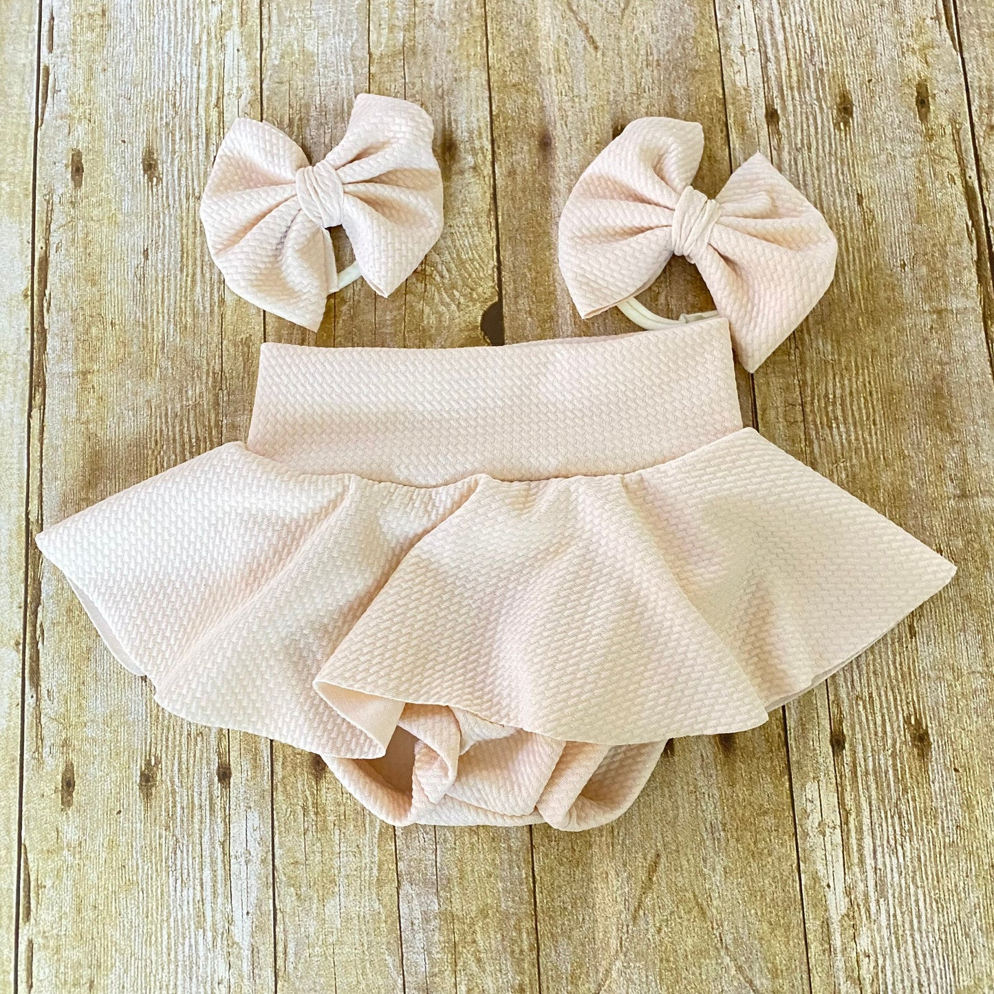 High Waisted Baby Bloomer | Cream Skirted Bummie