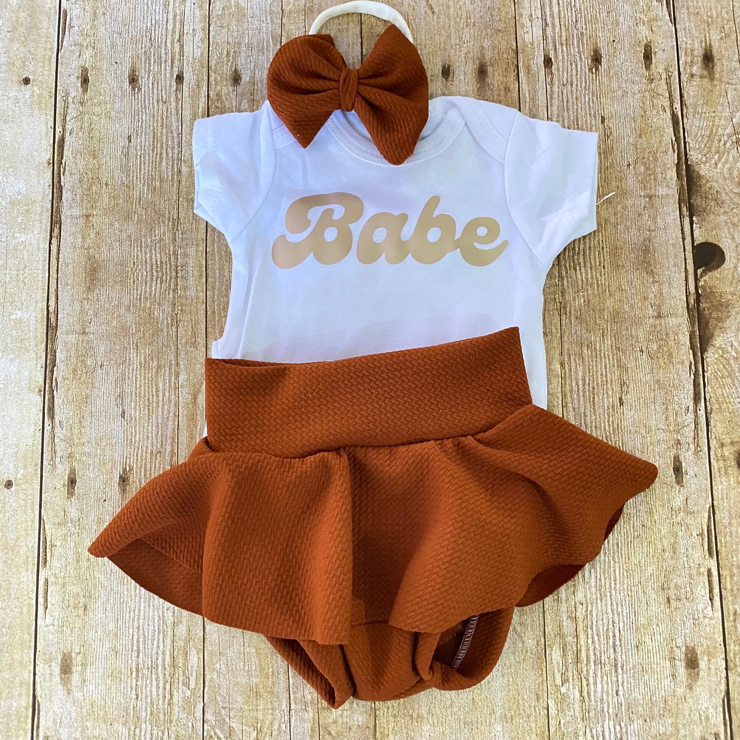 Chocolate Brown Skirted Baby Bummies | High Waisted Diaper Cover
