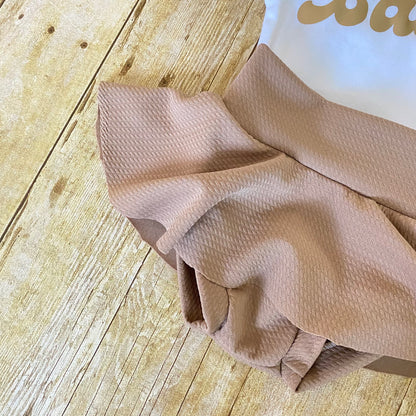 High Waisted Skirted Baby Bummie | Light Brown Diaper Cover