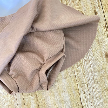 High Waisted Skirted Baby Bummie | Light Brown Diaper Cover