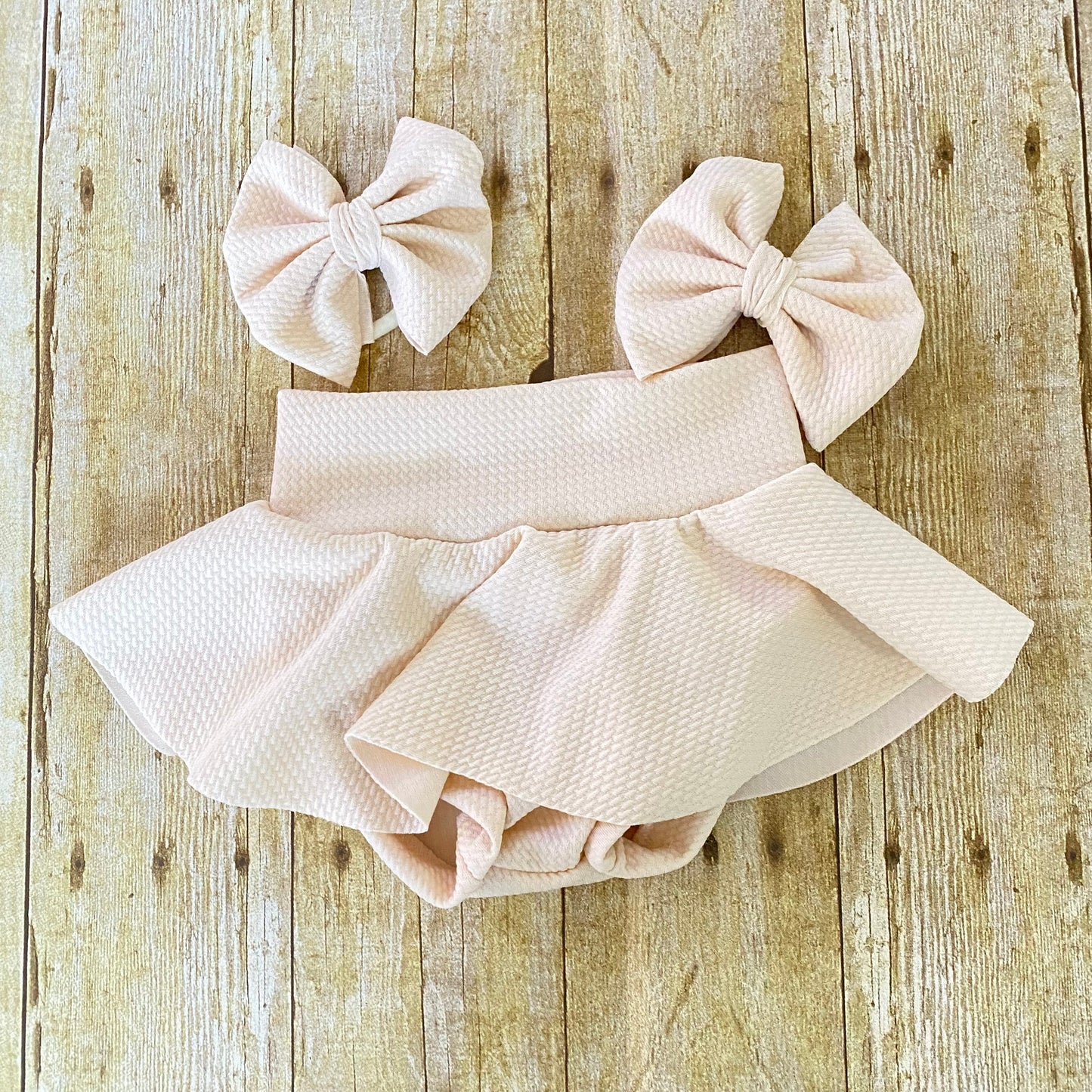 High Waisted Baby Bloomer | Cream Skirted Bummie