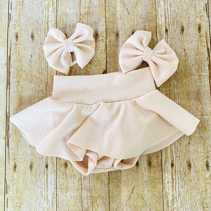 High Waisted Baby Bloomer | Cream Skirted Bummie