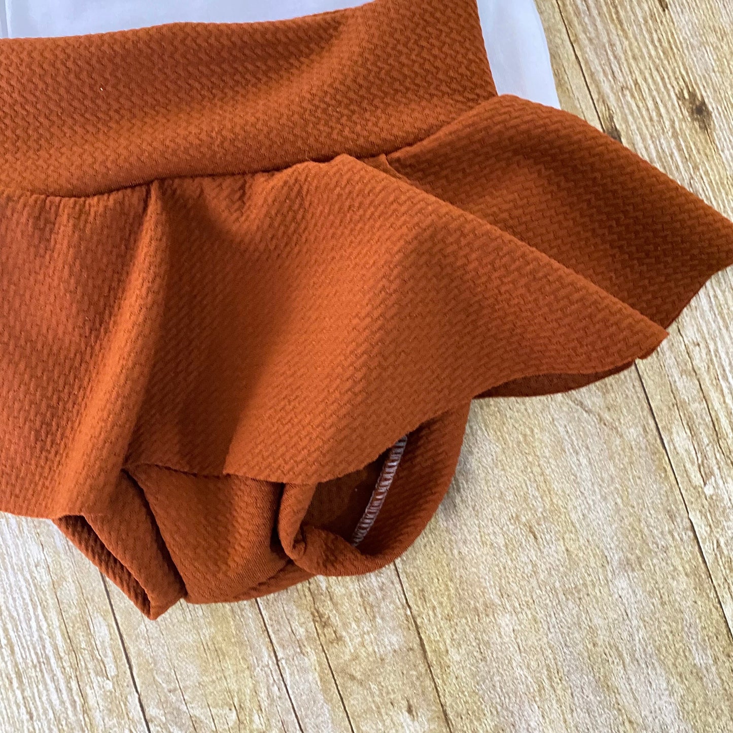 Chocolate Brown Skirted Baby Bummies | High Waisted Diaper Cover