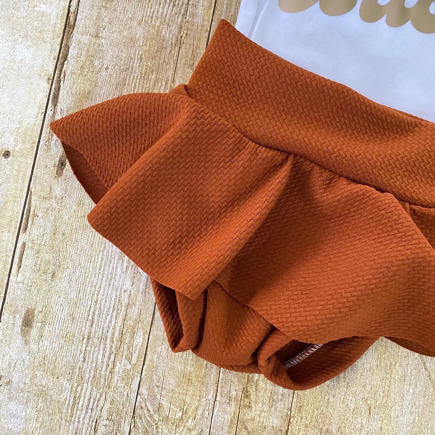 Chocolate Brown Skirted Baby Bummies | High Waisted Diaper Cover