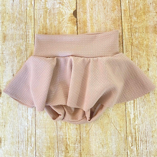High Waisted Skirted Baby Bummie | Light Brown Diaper Cover