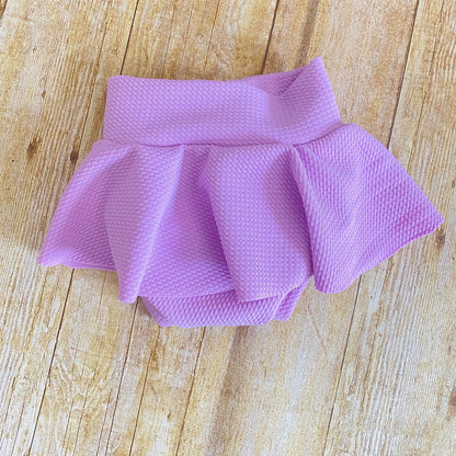 Lilac Baby Skirted Bummie | High Waisted Diaper Cover