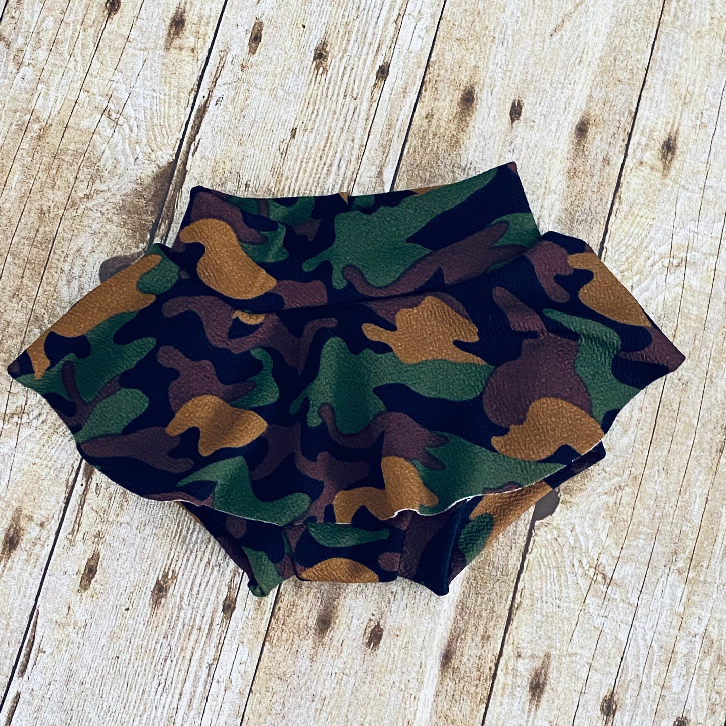 Camouflage Baby Bummies | High Waisted Diaper Cover