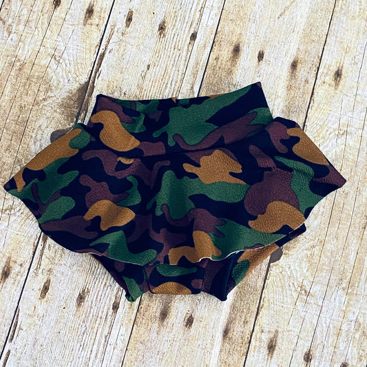 Green Camouflage Baby Bummies | High Waisted Skirted Bloomers