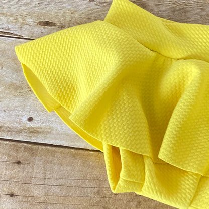 Yellow High Waisted Skirted Baby Bummies | Diaper Cover Bloomers