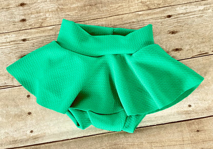 Kelly Green Baby Bummies | High Waisted Skirted Diaper Cover