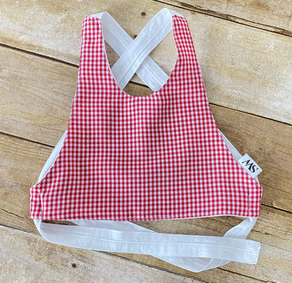 Baby Gingham Halter Top: Crisscross Back Tie, Summer Outfit