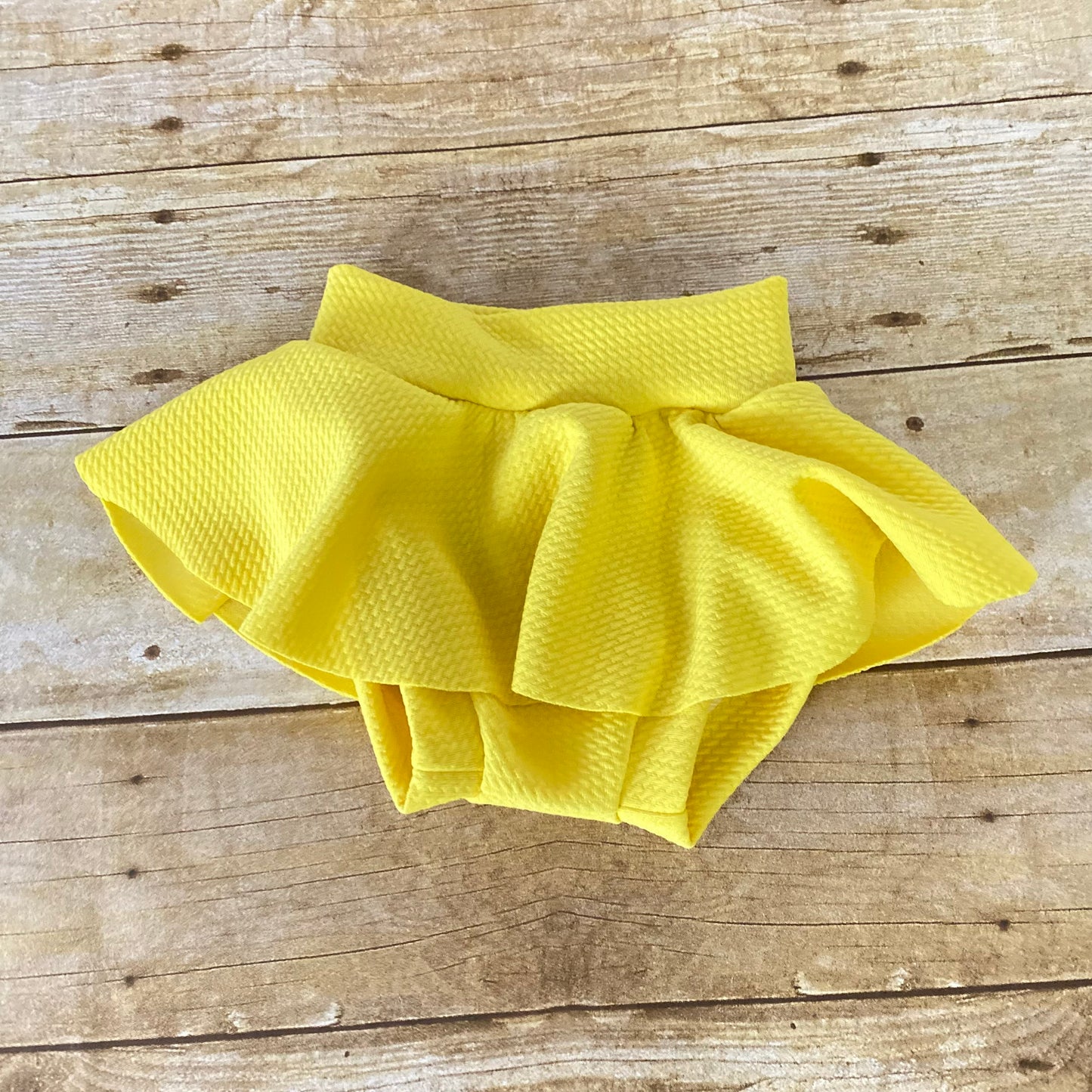 Yellow High Waisted Skirted Baby Bummies | Diaper Cover Bloomers
