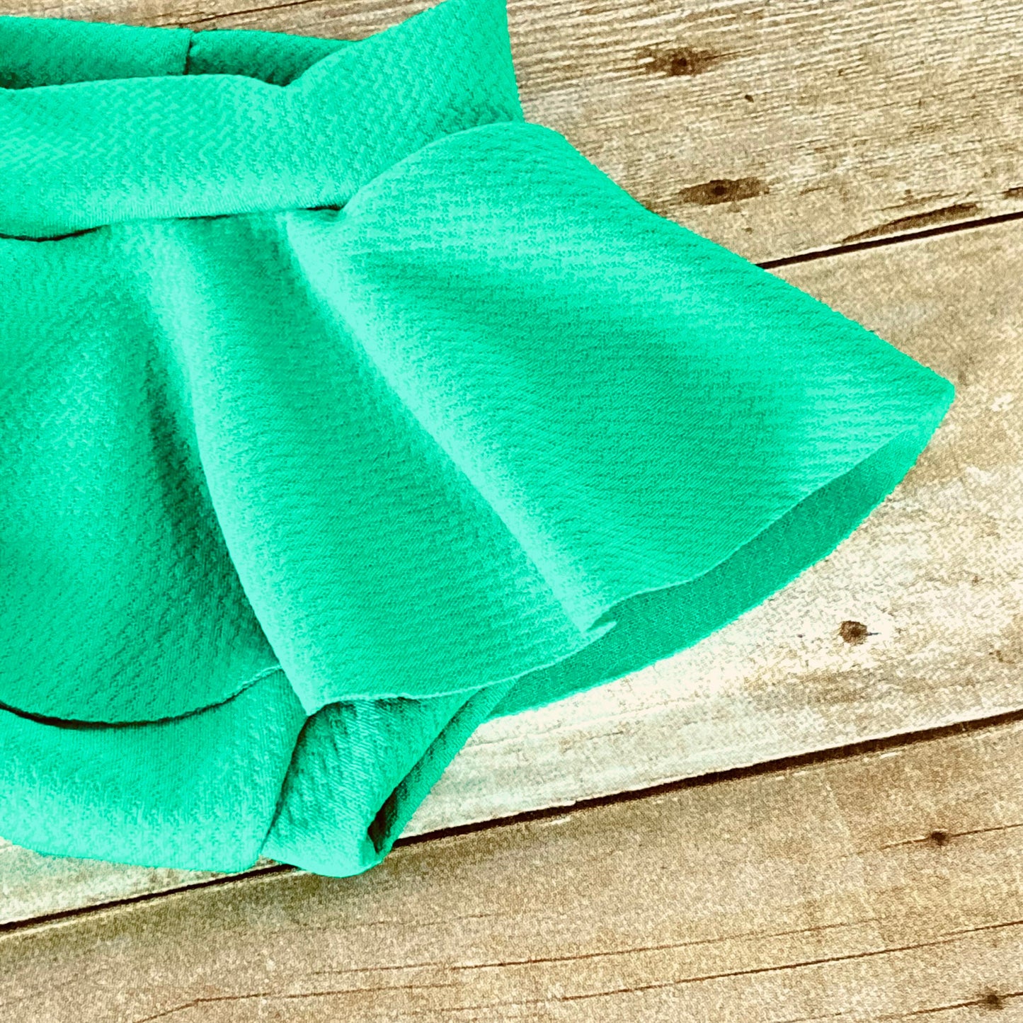 Kelly Green Baby Bummies | High Waisted Skirted Diaper Cover