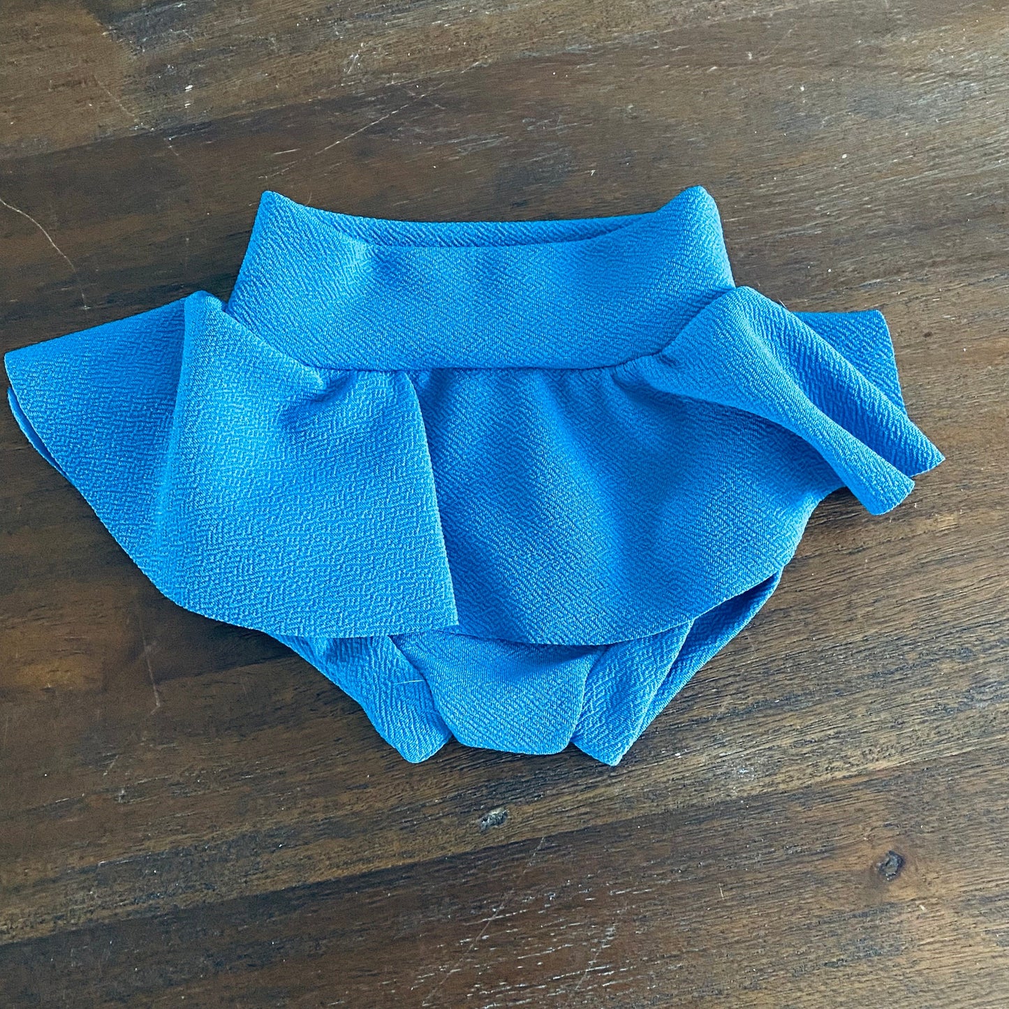 Blue High Waisted Baby Bummie | Skirted Diaper Cover