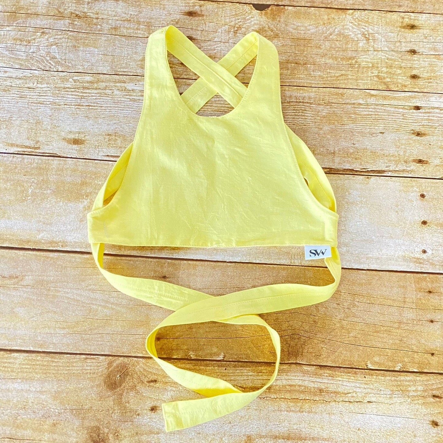 Girls Cotton Halter Top: Crisscross Back, Solid Colors