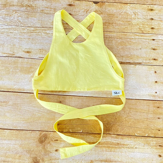 Girls Cotton Halter Top: Crisscross Back, Solid Colors