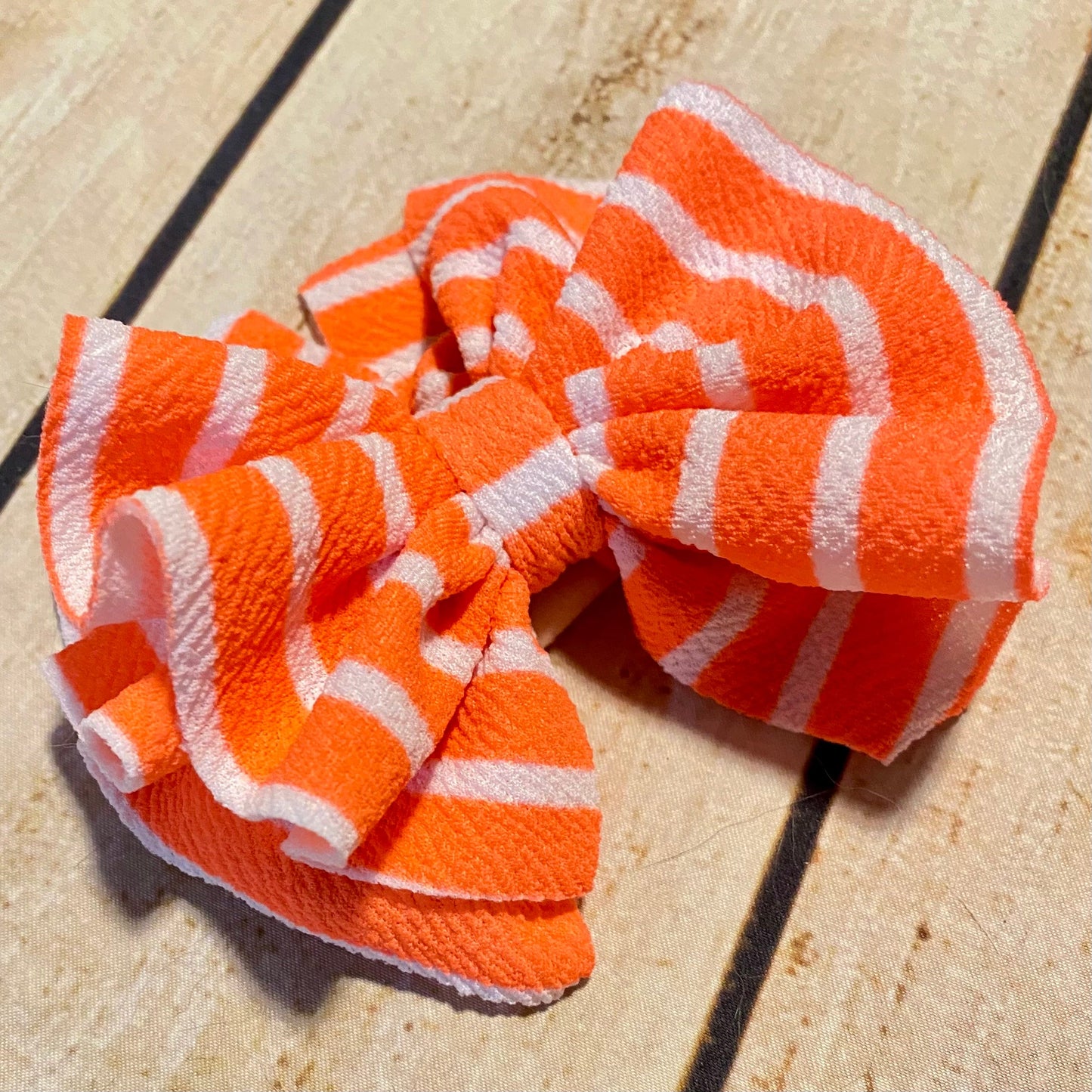 Orange Pin Stripped High Waisted Baby Bummies | Baby Girl Skirted Bummies | White & Orange Bummies | Baby Summer Shorts | Baby Bloomer