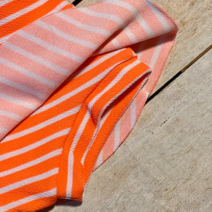 Orange Pin Stripped High Waisted Baby Bummies | Baby Girl Skirted Bummies | White & Orange Bummies | Baby Summer Shorts | Baby Bloomer
