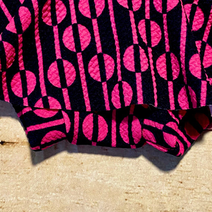 High Waist Baby Bummie: Pink Geometric Diaper Cover