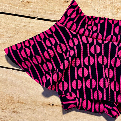 High Waist Baby Bummie: Pink Geometric Diaper Cover