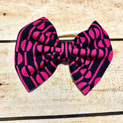 High Waist Baby Bummie: Pink Geometric Diaper Cover