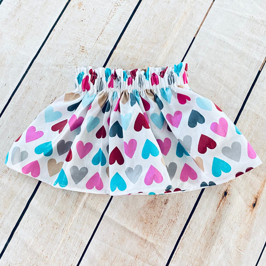 Girls Twirl Skirt | Valentine Heart Print | Summer Skirt | Handmade in USA