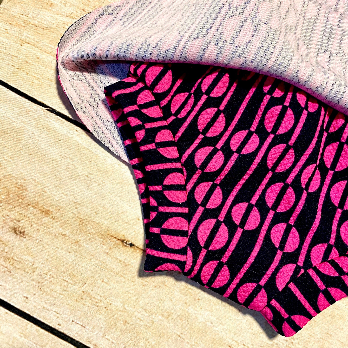 High Waist Baby Bummie: Pink Geometric Diaper Cover