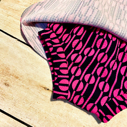 High Waist Baby Bummie: Pink Geometric Diaper Cover