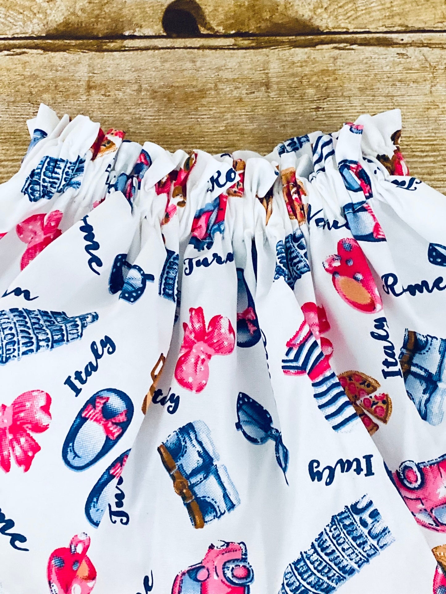 Girls' Twirl Skirt: Italian Travel Print Ruffle Skirt (Newborn to 6 Years)
