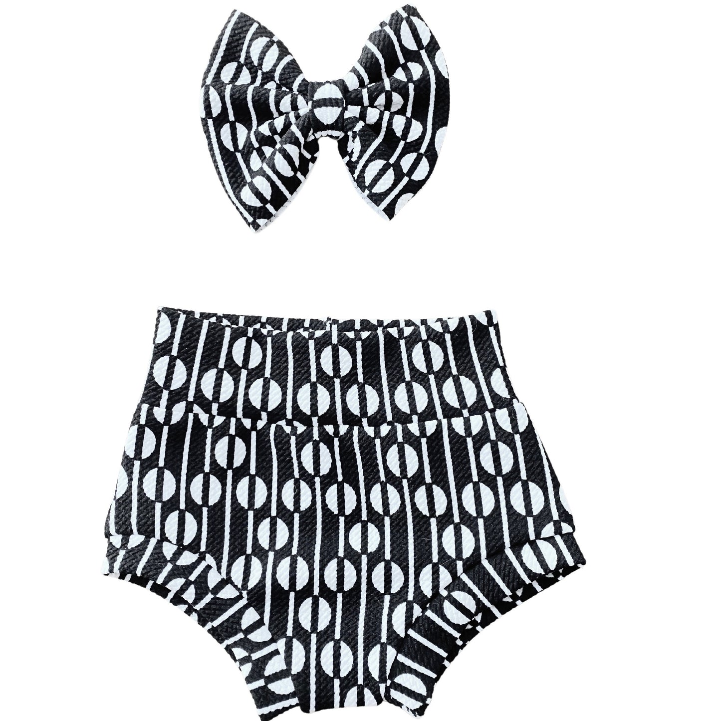 High Waisted Baby Bummies: Geometric Skirted Bloomers